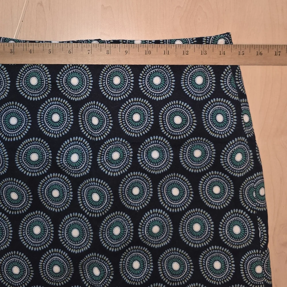 Ann Taylor Navy and Teal Patterned Mini Skirt - Picture 2 of 6